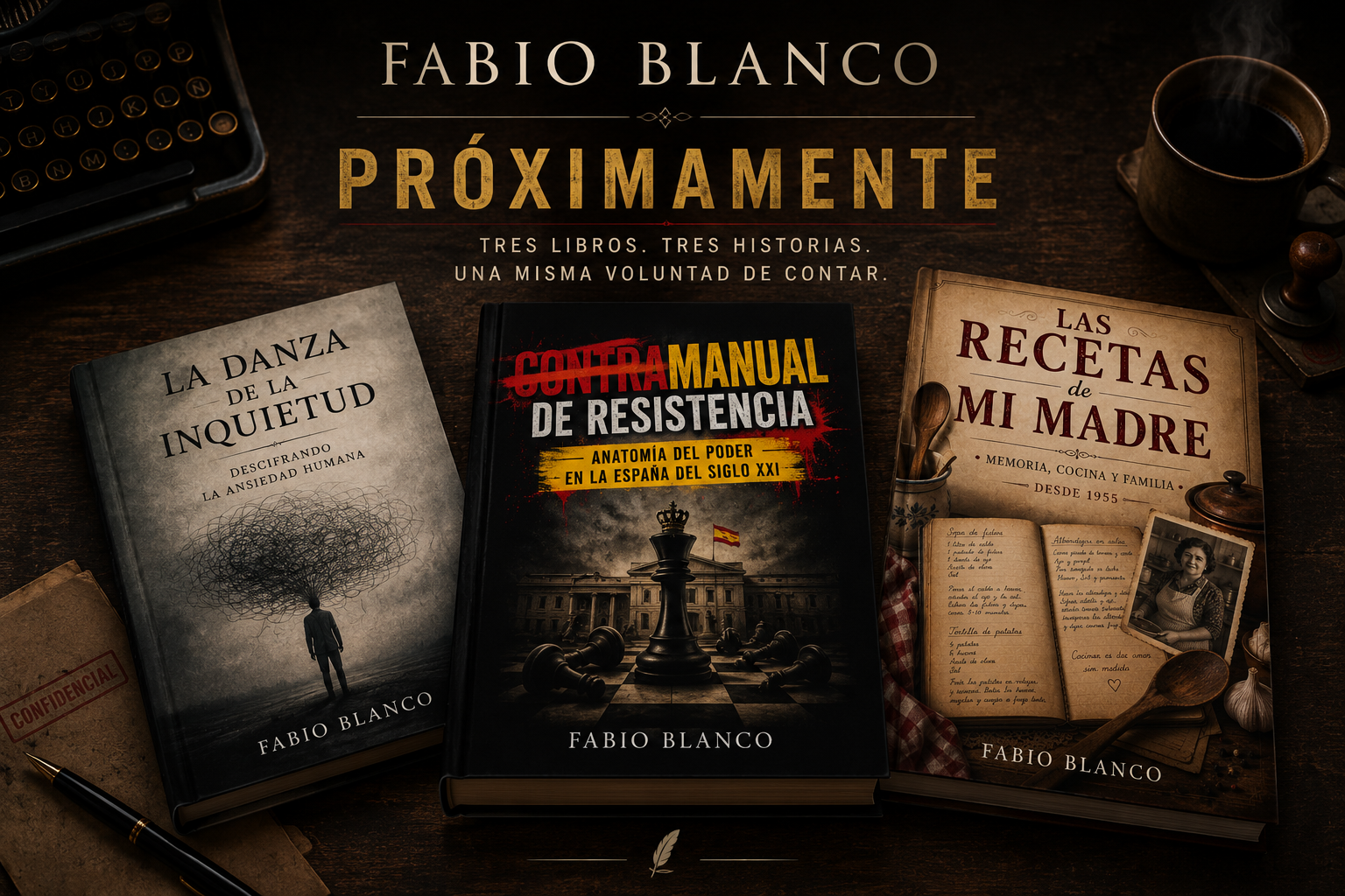 Fabio Blanco — Próximamente. Tres libros, tres historias.
